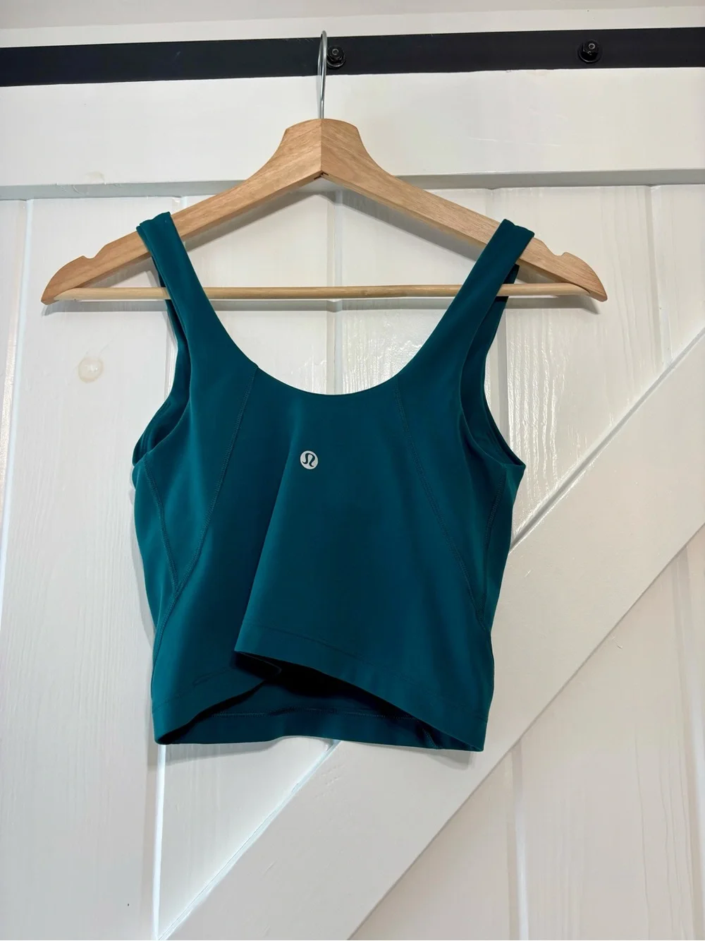 Lululemon Align Tank Cropped Cami Storm Teal A/B cup Padded Yoga Size 2